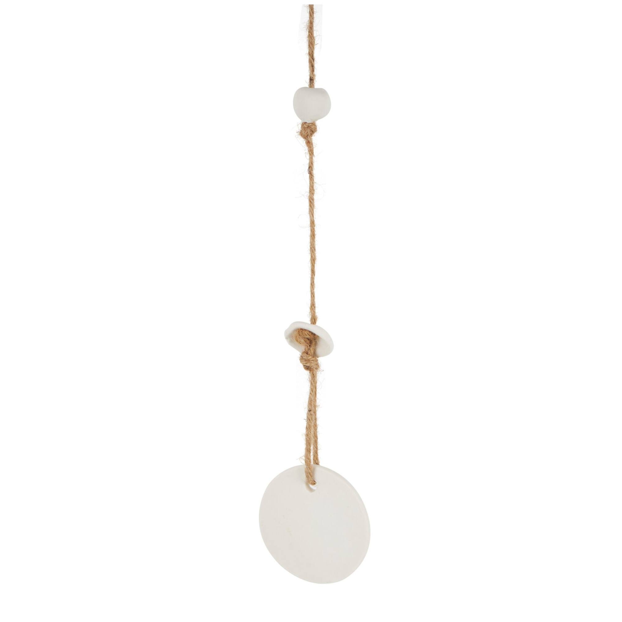 2ft. Black Ceramic Handmade Textured Bell Windchime with Cascading White Disks